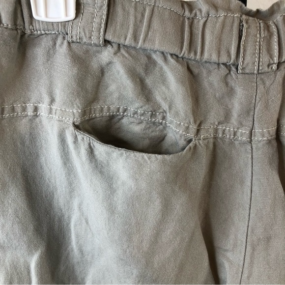 Cartonnier Linen Blend Paper Bag Ankle Pant Grey #j27 - Picture 3 of 5